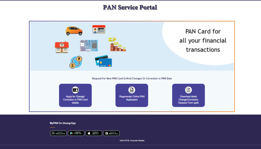 PAN card change or repair